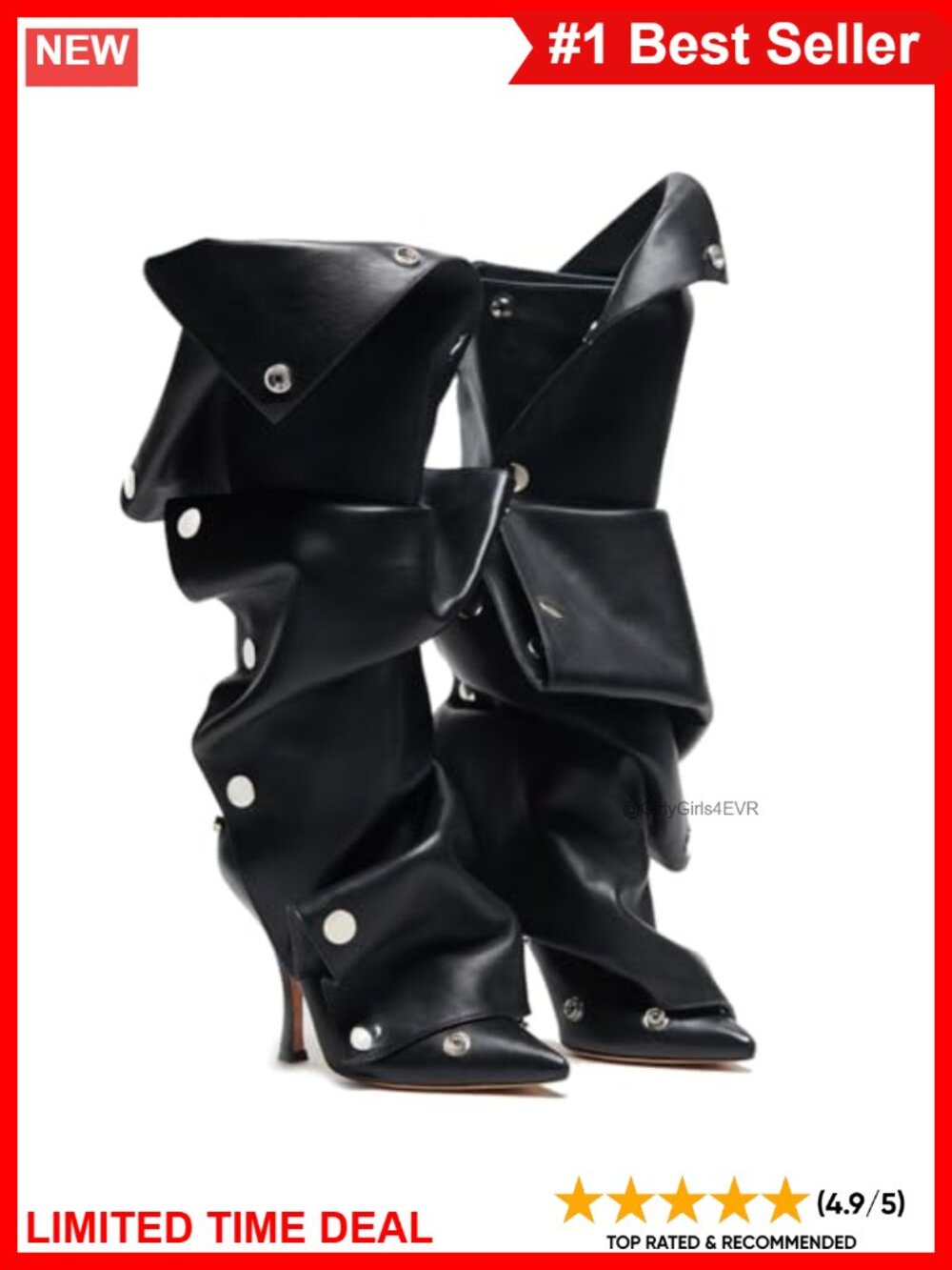 Women's Ruched Slouchy Stiletto Heel Pointed Toe Knee High Boots